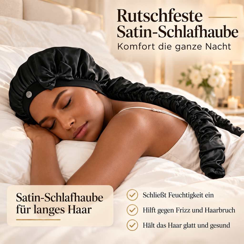 Satingewebe Schlafhaube mit Lockenband